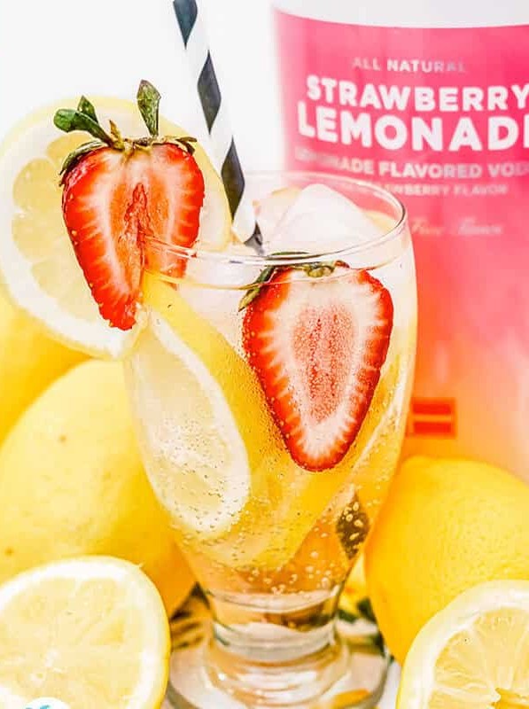 Strawberry Lemonade Vodka Drink