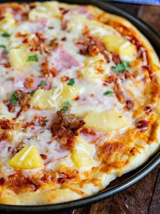 Homemade Hawaiian Pizza