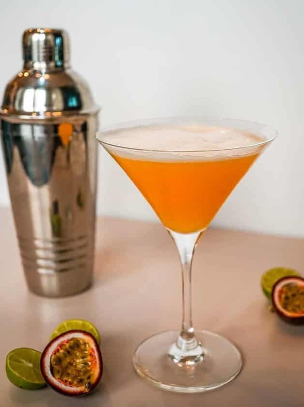 Tropical Passion Fruit Pisco Sour Cocktail