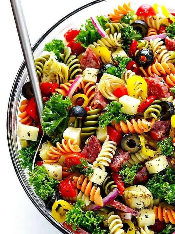 Rainbow Antipasto Pasta Salad