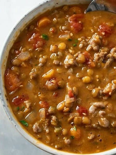 Lentil Sausage Soup