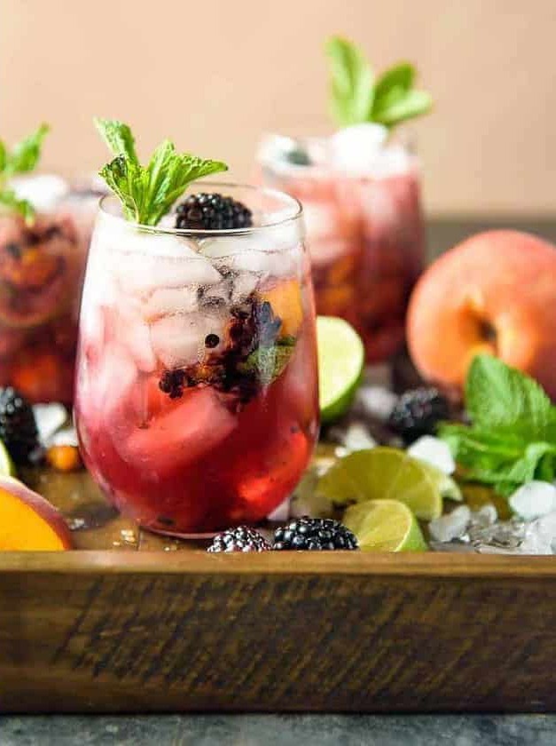 Blackberry Peach Bourbon Smash