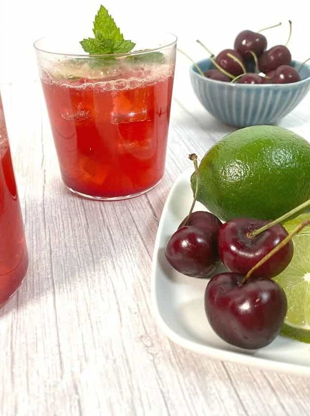 Cherry Lime Bourbon Smash