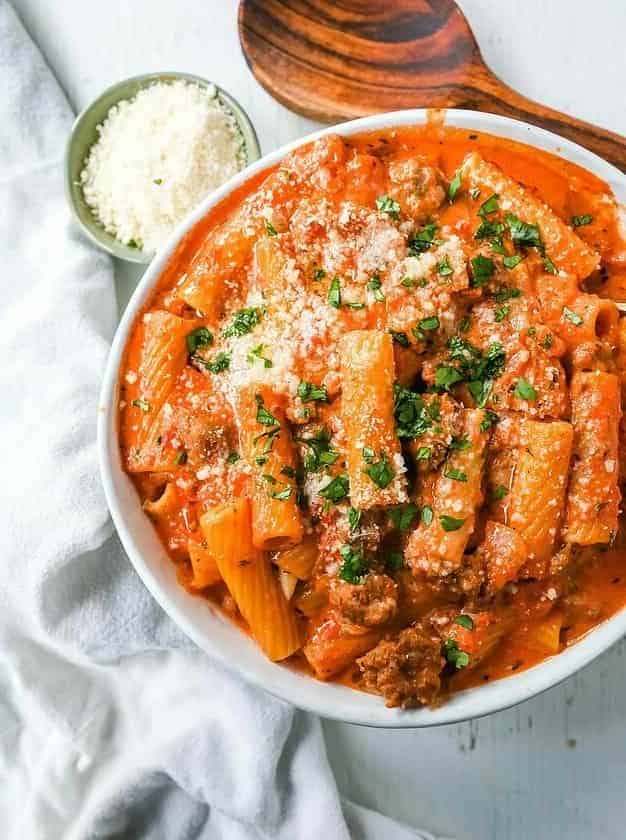 Creamy Sausage Rigatoni Pasta