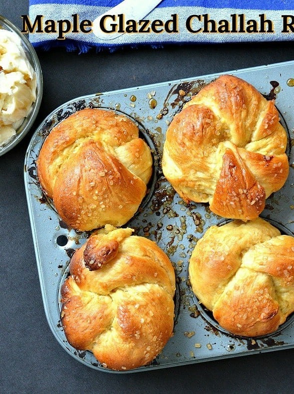 Maple Glazed Challah Rolls