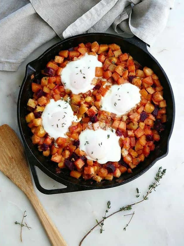 Root Vegetable Hash with Eggs