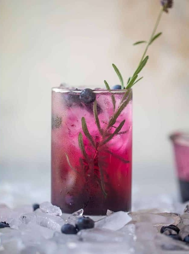 Lavender Blueberry Vodka Sodas