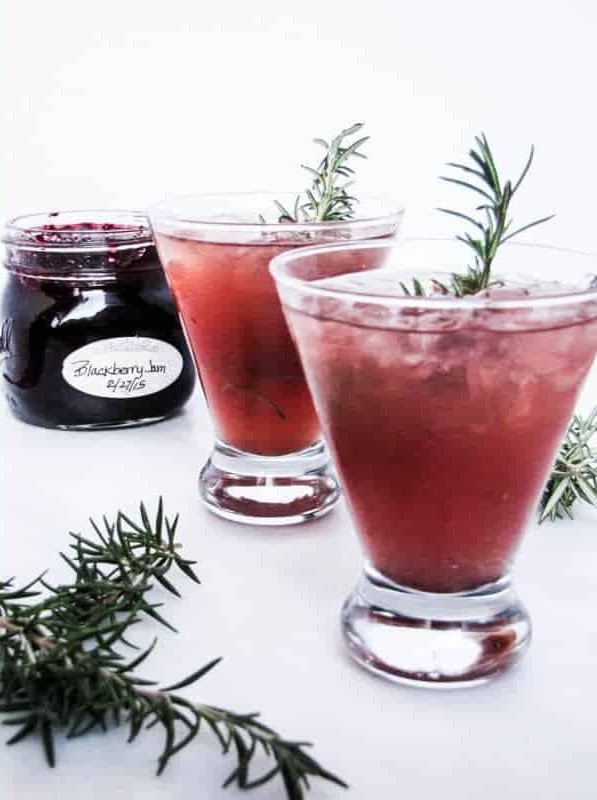 Blackberry Bourbon “Jammer” With Fresh Rosemary