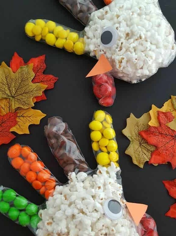 Thanksgiving Turkey Popcorn Treat Bags