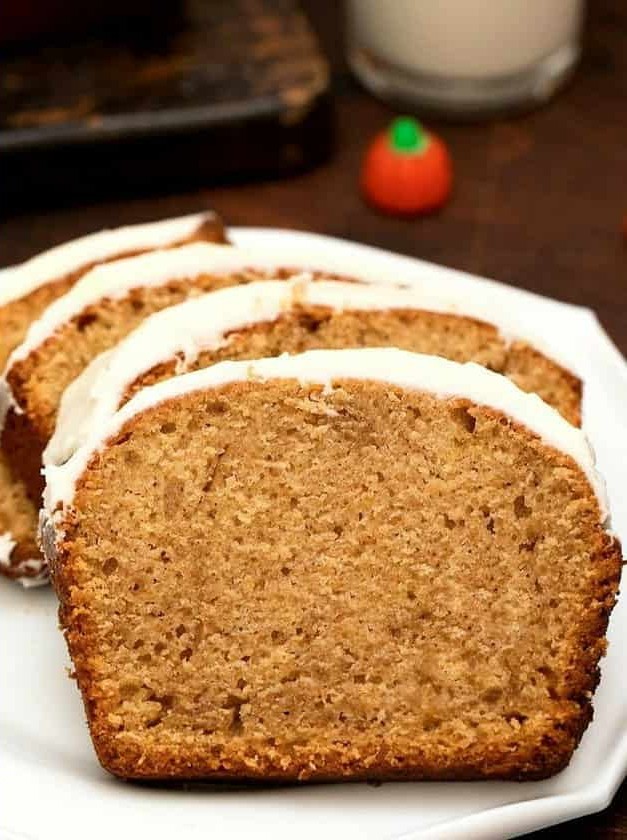 Moist Pumpkin Bread with Cream Cheese Frosting