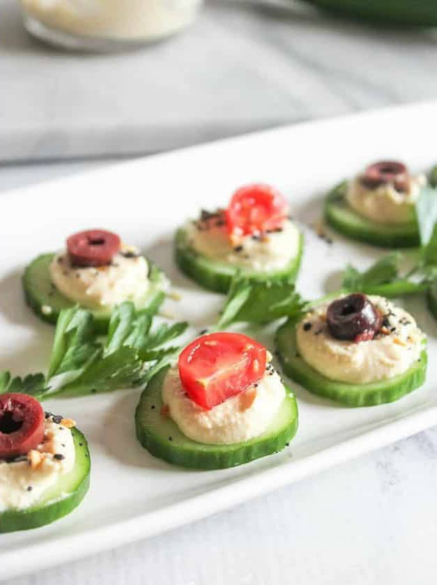 Cucumber Hummus Appetizers