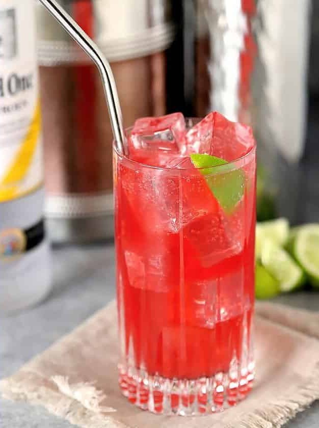 Raspberry Lime Vodka Soda