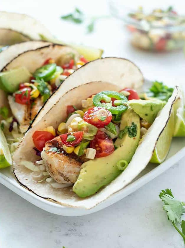 Grilled Fish Tacos with Cherry Tomato Salsa