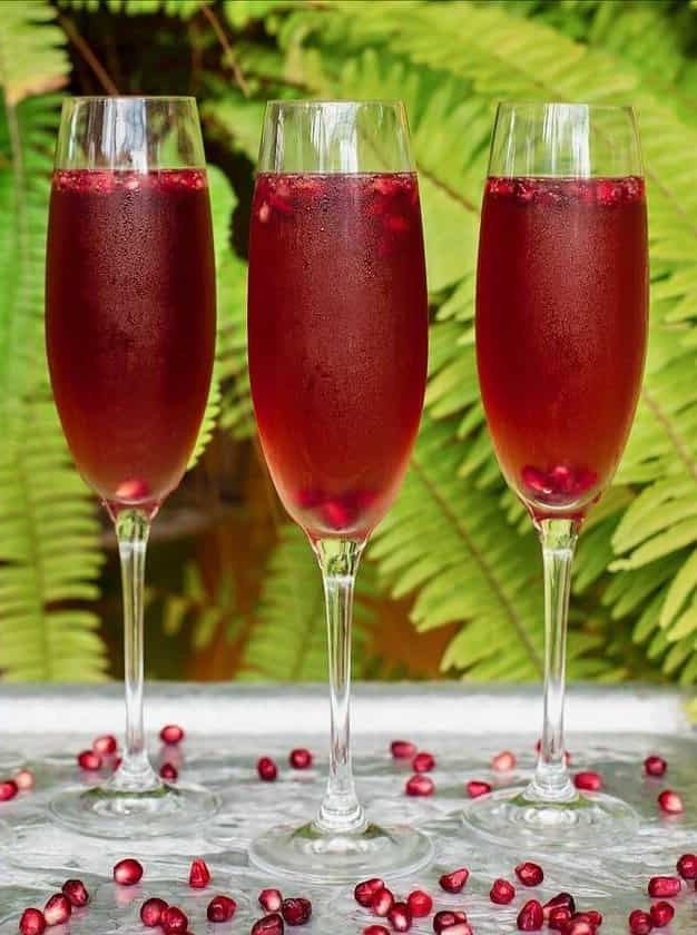 Pomegranate Champagne Cocktail