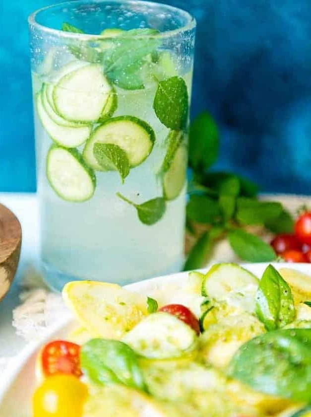 Muddled Mint and Cucumber Cooler Cocktail