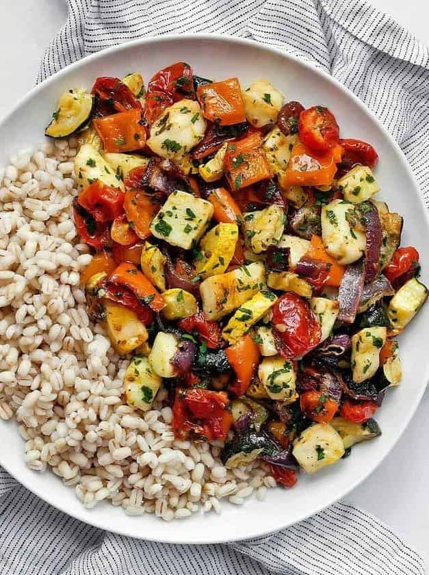 Roasted Mediterranean Vegetables and Halloumi