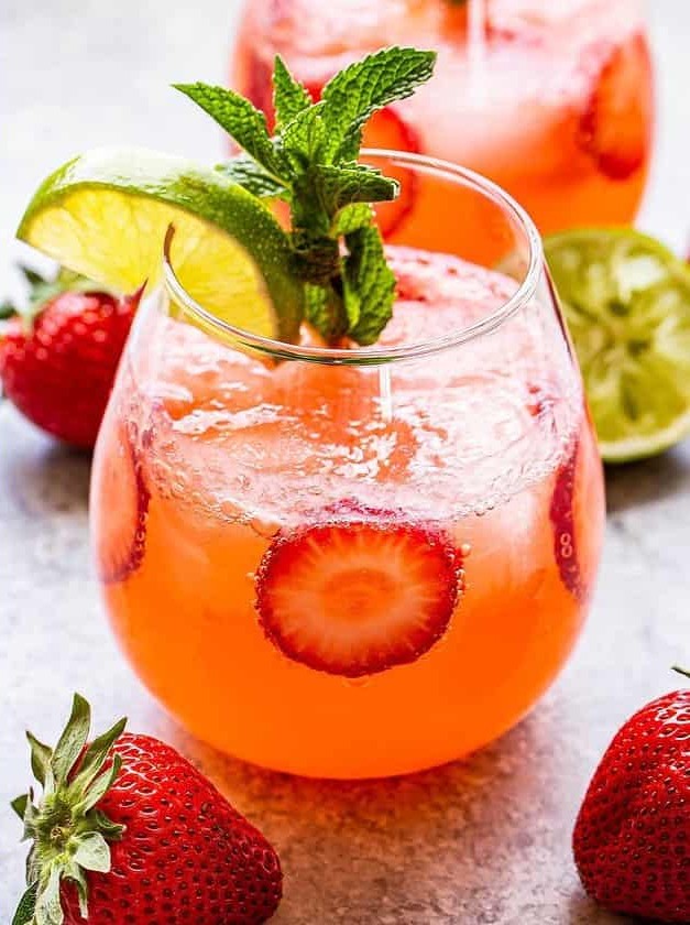 Strawberry Lime Vodka Smash