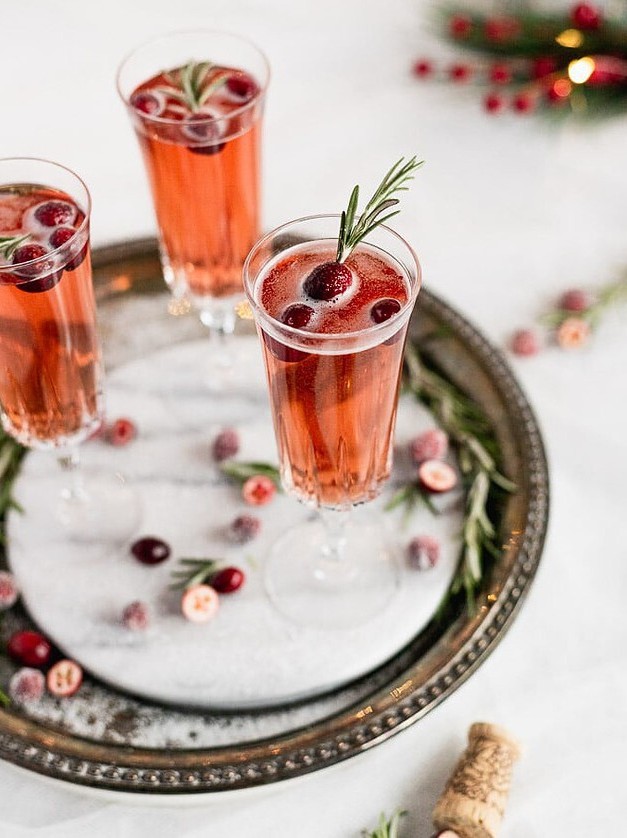 Cranberry Rosemary Prosecco Cocktail