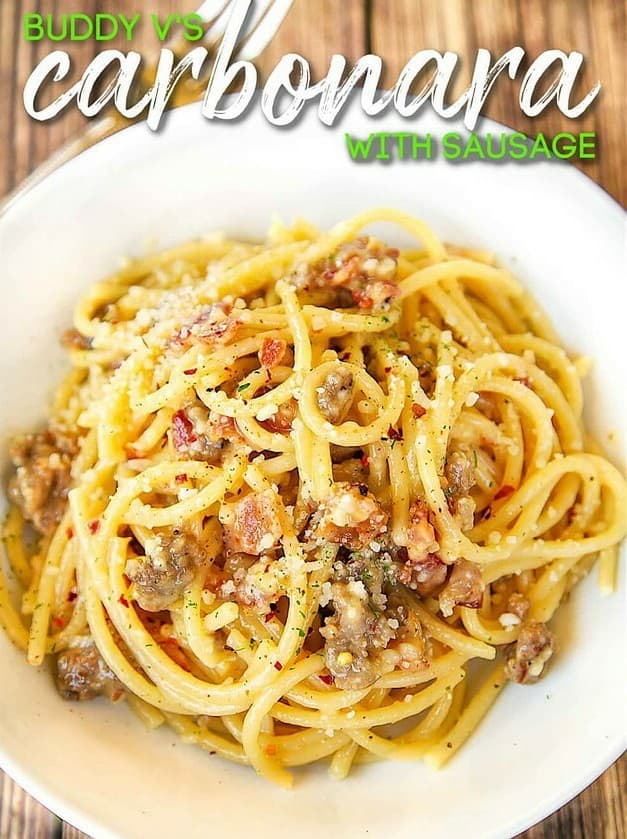 Bucatini Carbonara with Sausage