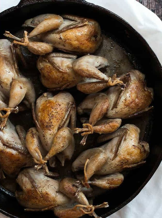 Easy Pan Fried Cast Iron Quail