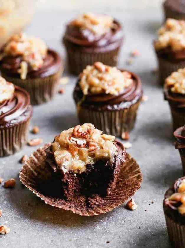 German Chocolate Cupcakes