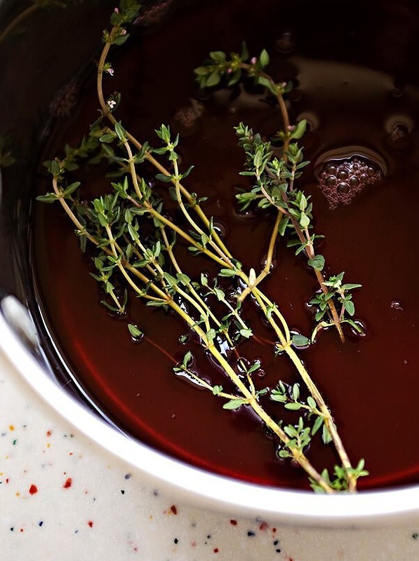 Cherry Thyme Prosecco Cocktail