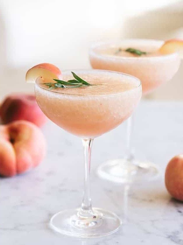 White Peach Frosè With Tarragon Simple Syrup