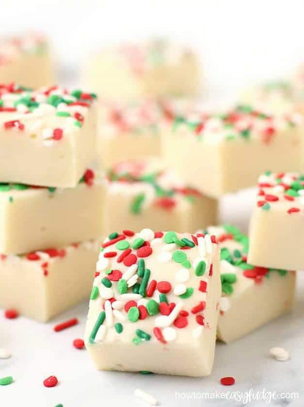 Christmas Fudge with Sprinkles