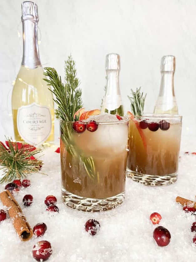 Bourbon Apple Cider Sparkling Cocktail