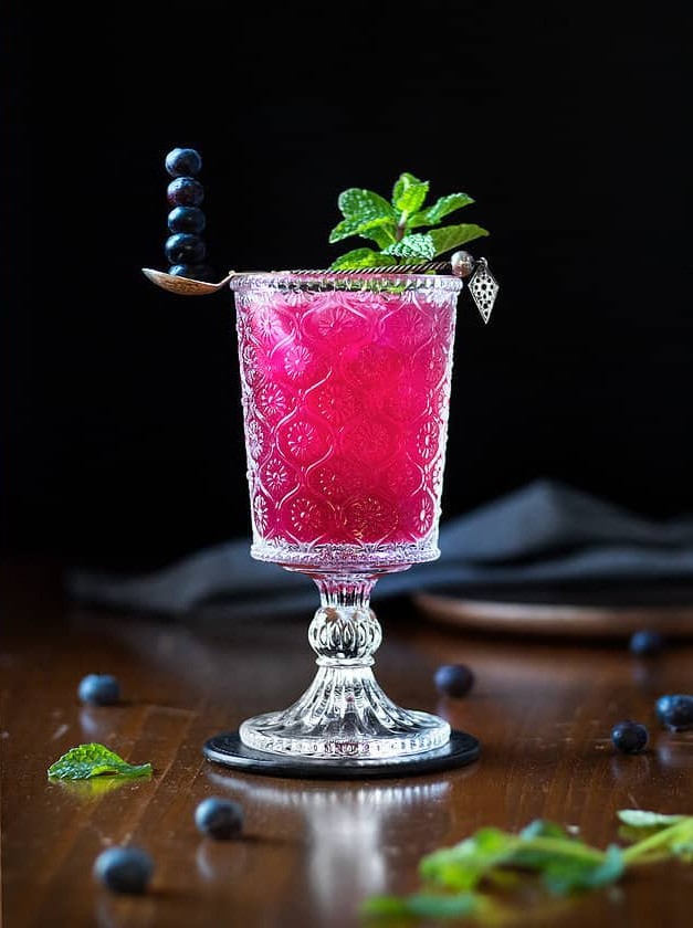 Blueberry Linden Flower Whiskey Smash