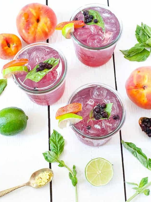 Blueberry and Peach Vodka Spritzer