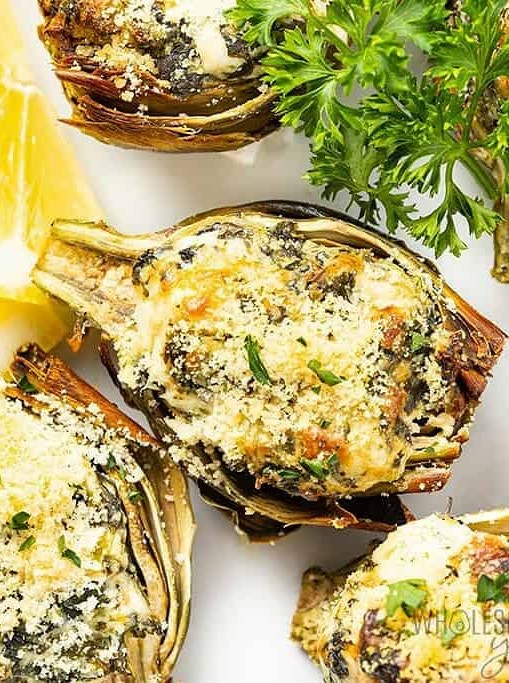 Air Fryer Stuffed Baby Artichokes