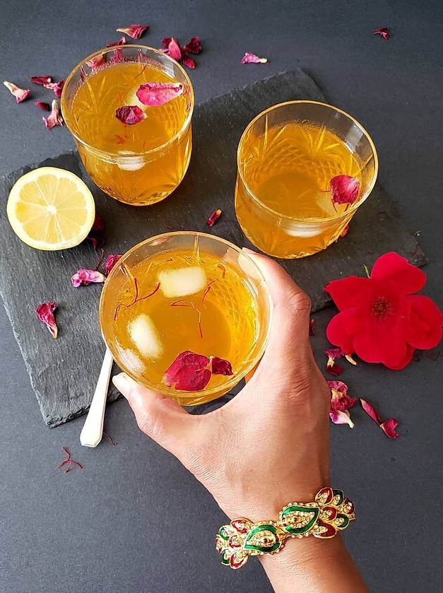 Saffron and Rose Infused Lemonade