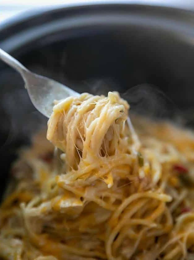 Crockpot Chicken Spaghetti