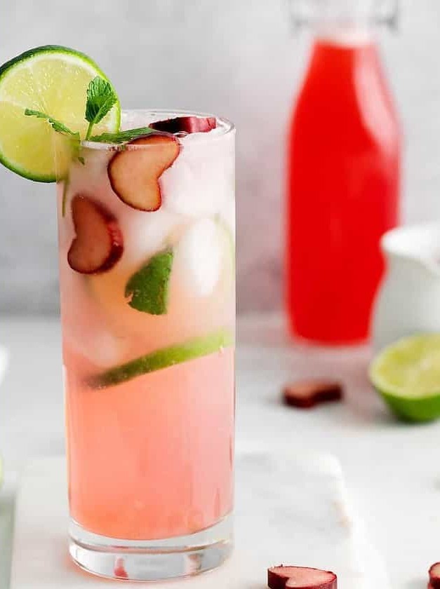 Rhubarb Mojitos