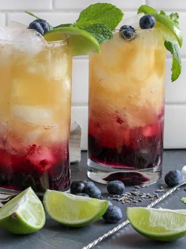 Blueberry Lavender Mojitos