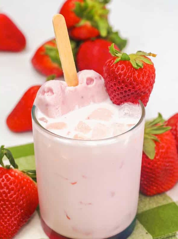 Strawberries and Cream Whipped Vodka Cocktail