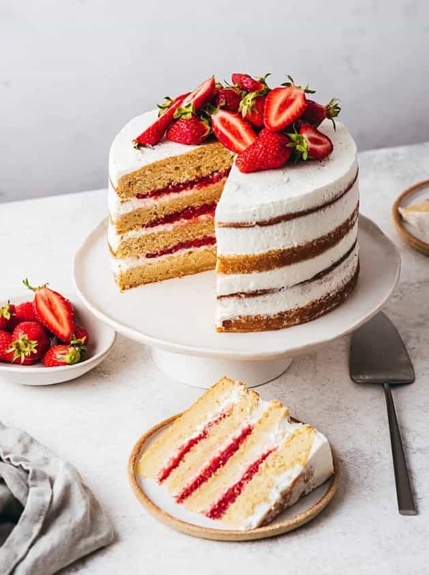 Strawberry Vanilla Layer Cake, Chantilly Mascarpone