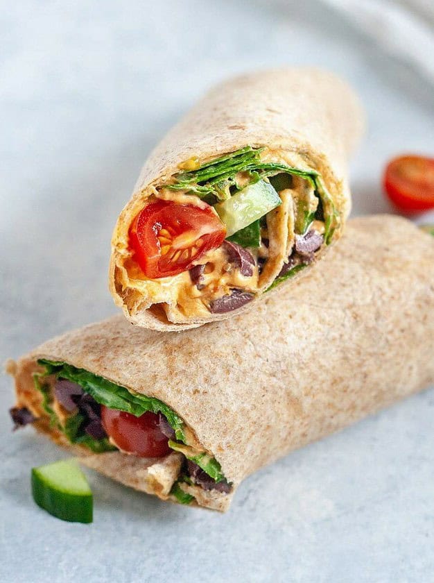 Vegan Greek Salad Wrap