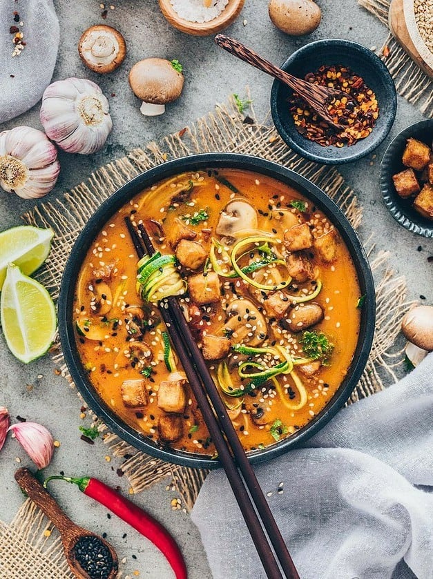 Vegan Thai Tom Yum Noodle Soup