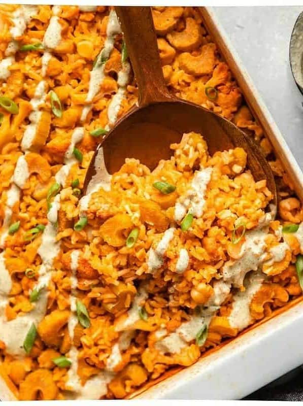 Buffalo Cauliflower & Chickpea Casserole