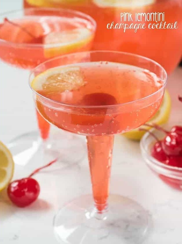 Pink Lemontini Champagne Cocktail