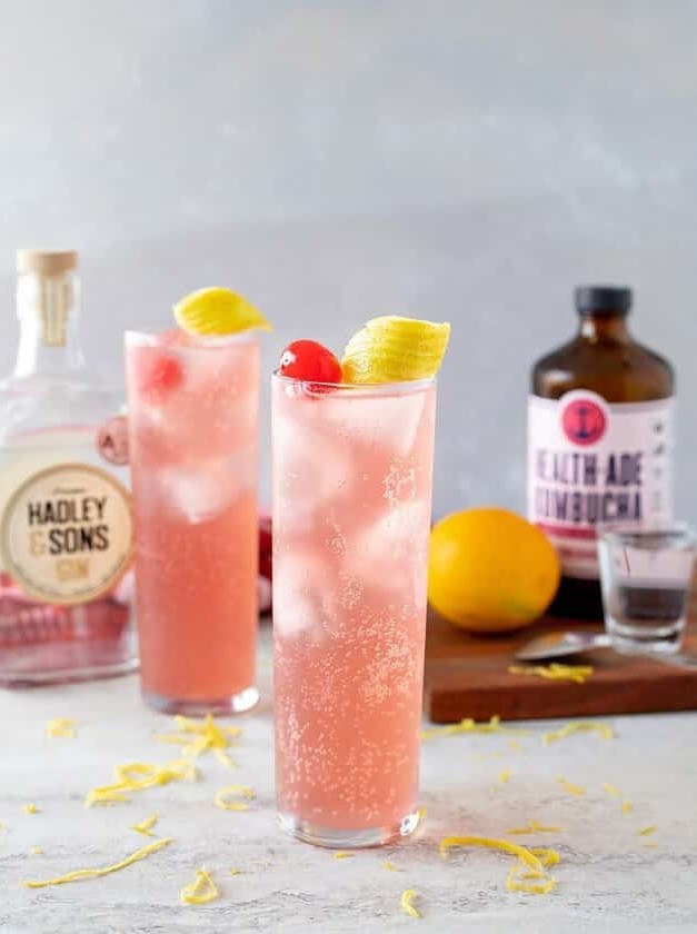 Pomegranate Kombucha Gin Fizz