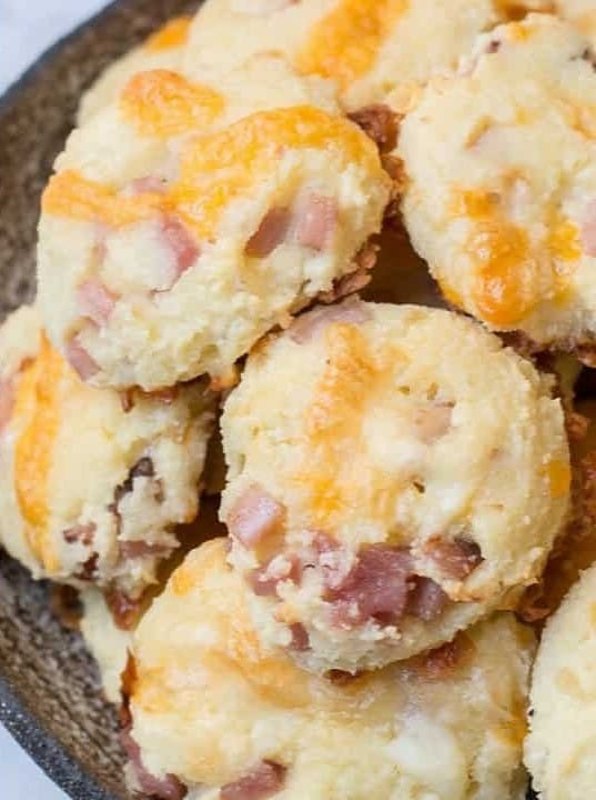 Keto Ham and Cheese Breakfast Biscuits