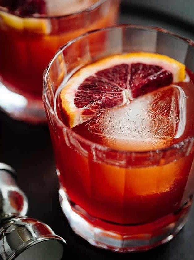 Blood Orange Boulevardier Cocktail