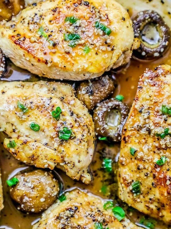 Garlic Parmesan Chicken Breasts and Mushrooms