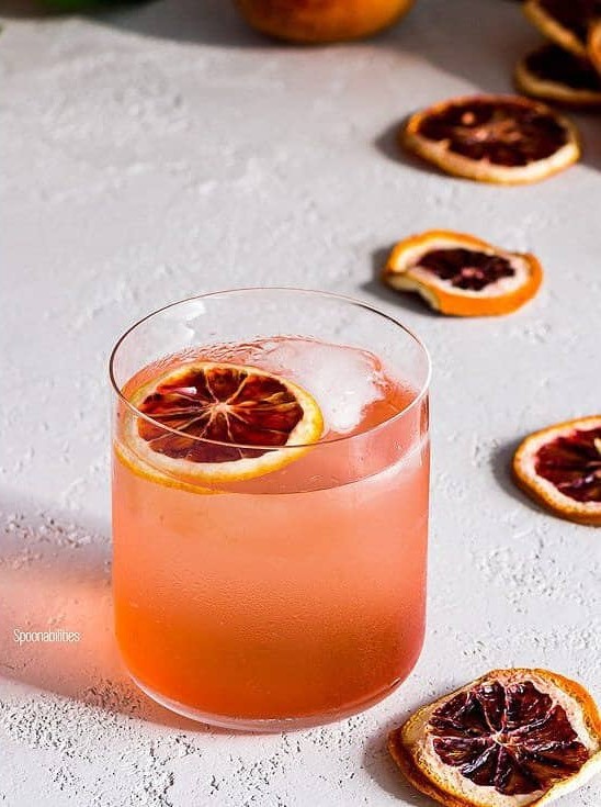 Blood Orange Vodka Soda Cocktail