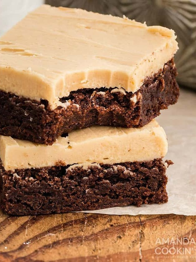 Fudge Brownies with Peanut Butter Frosting