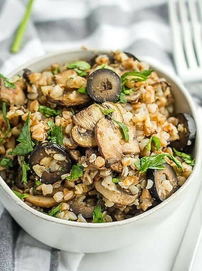 Buckwheat Kasha with Mushrooms and Olives