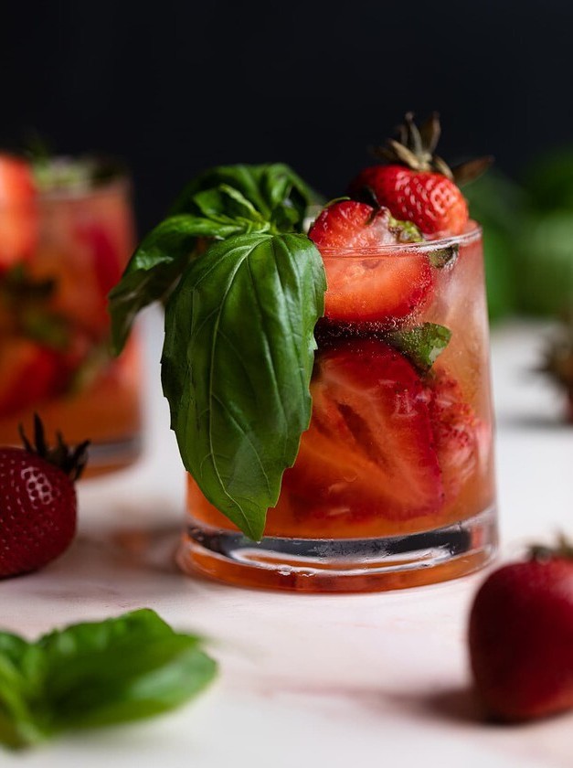 Strawberry Basil Pineapple Mocktail